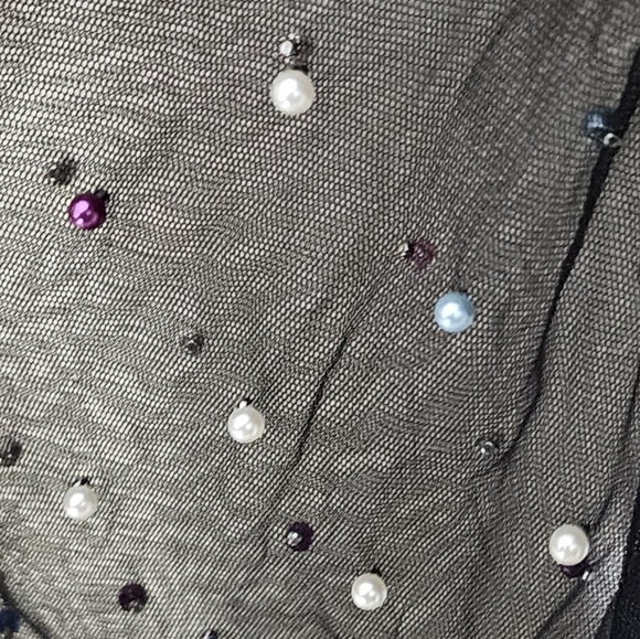 Camila Coelho Pearl Embellished Crop Top with Puffed Sleeves - Picture 4 of 8